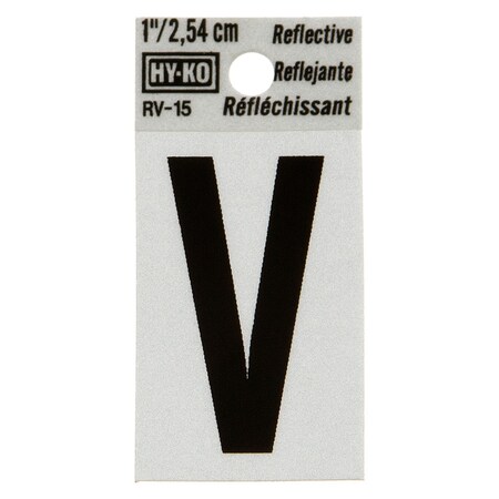 Hy-Ko 1.25In Reflective Letter V, 10PK B00394
